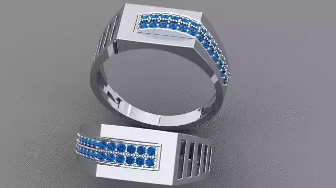 RECTANGLE GENTS DIAMOND RING 