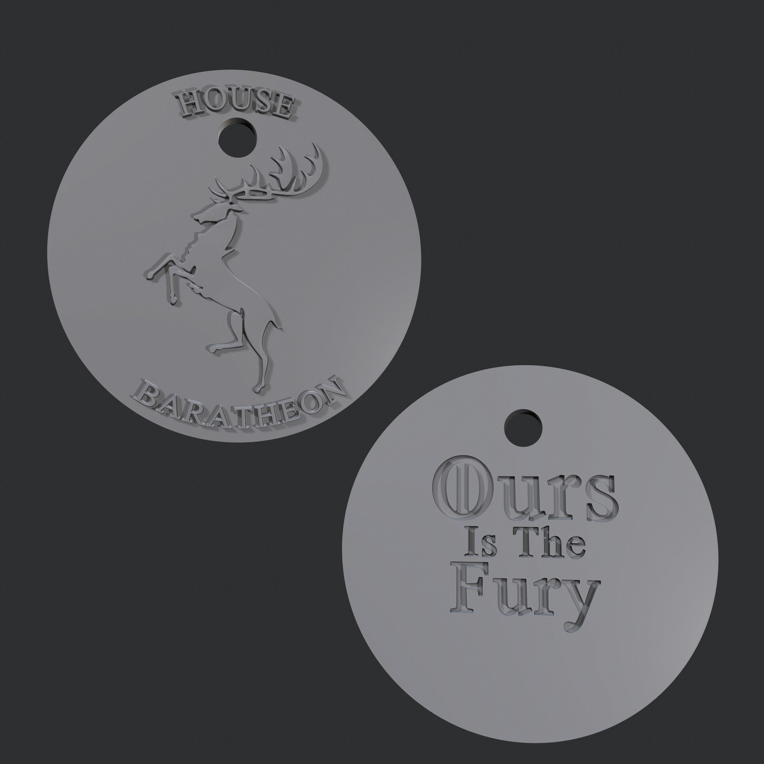 Keychains fanart Game of Thrones 3D print model_3