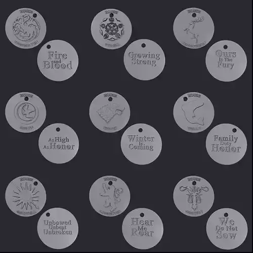 Keychains fanart Game of Thrones 3D print model