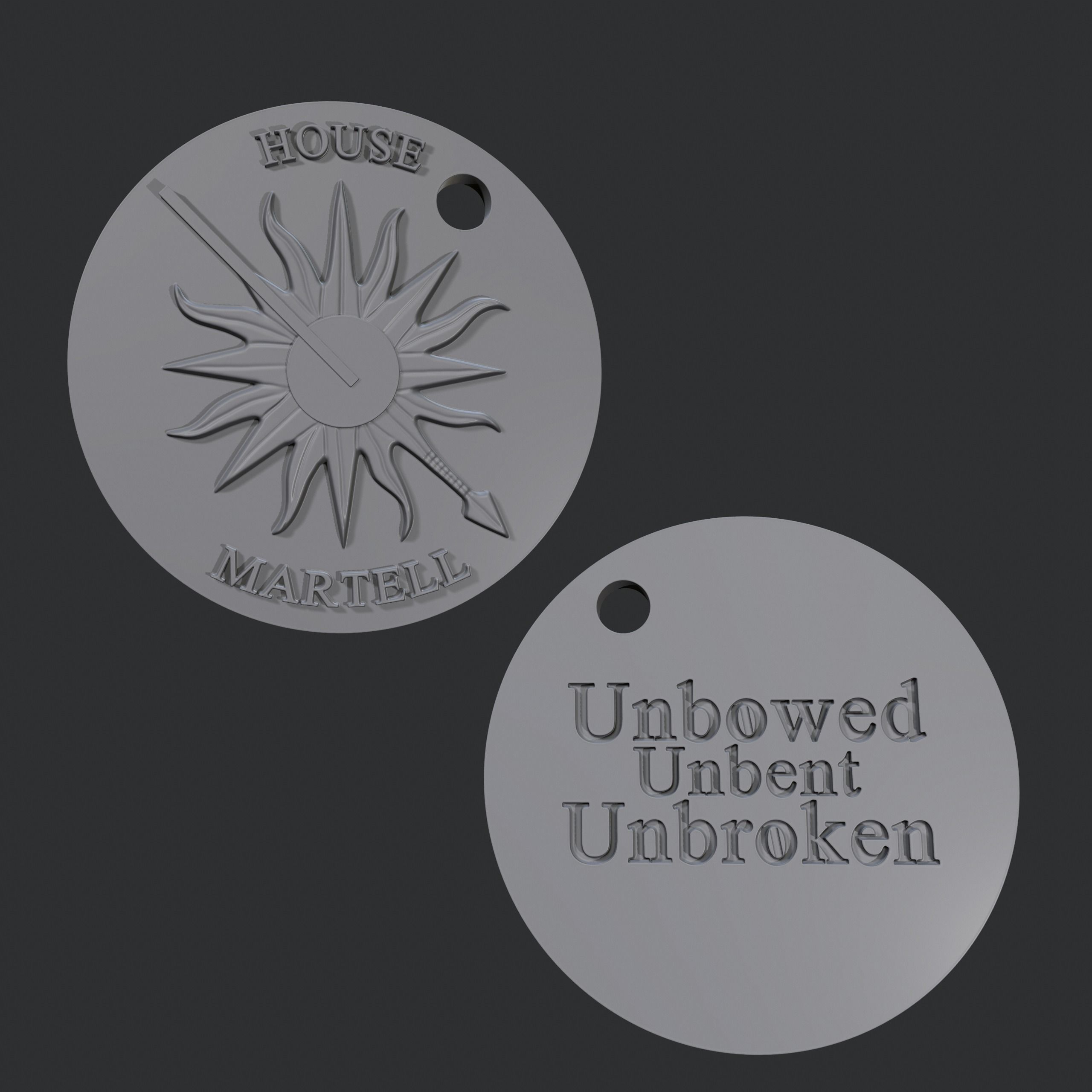 Keychains fanart Game of Thrones 3D print model_8