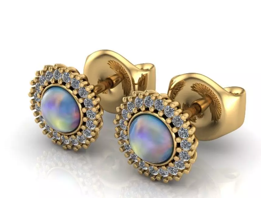 cabochon earrings 3D print model