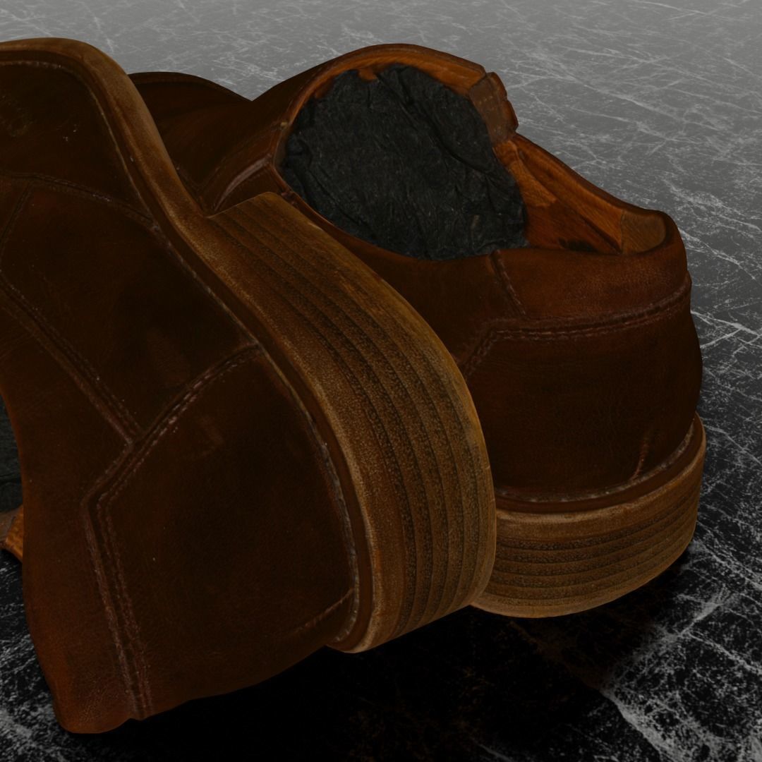 CLASSIC OXFORD 3D SHOES Low-poly 3D model_1