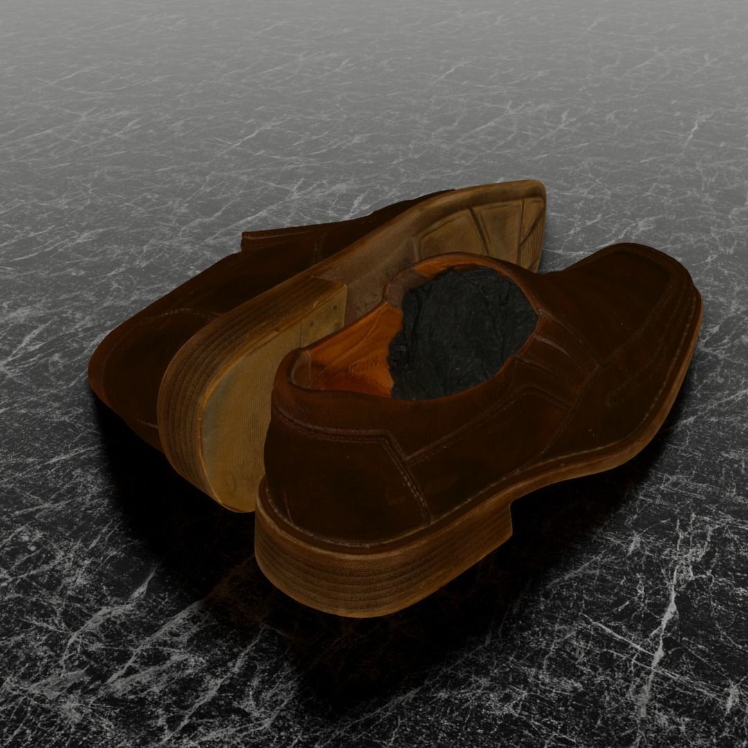 CLASSIC OXFORD 3D SHOES Low-poly 3D model_8