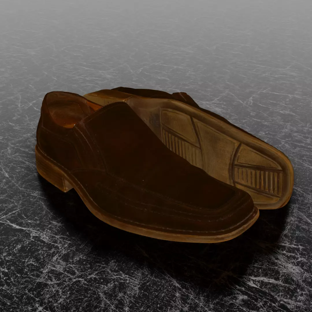 CLASSIC OXFORD 3D SHOES Low-poly 3D model_0