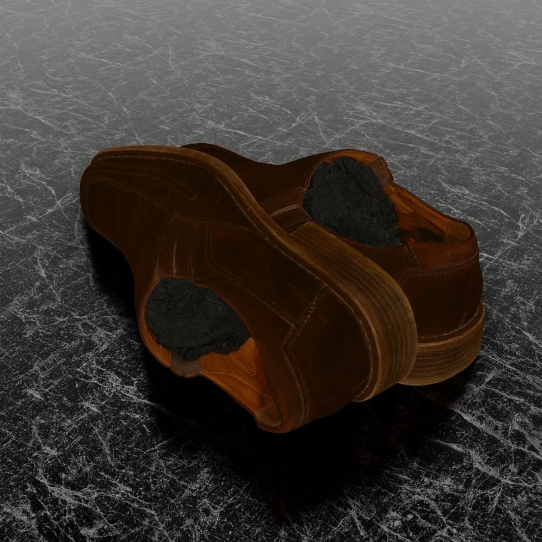 CLASSIC OXFORD 3D SHOES Low-poly 3D model_9