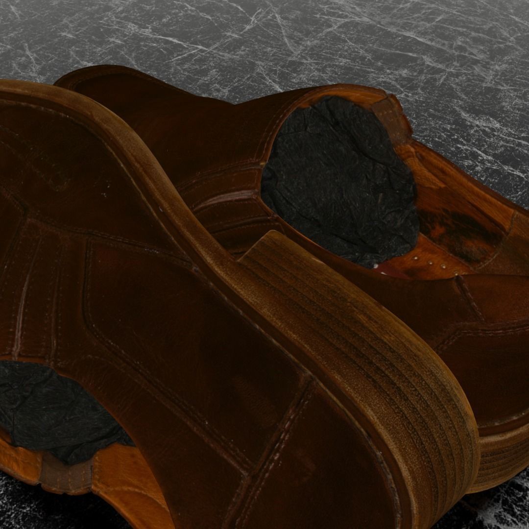 CLASSIC OXFORD 3D SHOES Low-poly 3D model_11