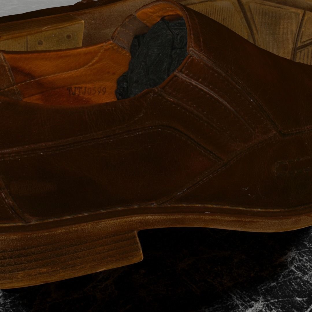 CLASSIC OXFORD 3D SHOES Low-poly 3D model_2