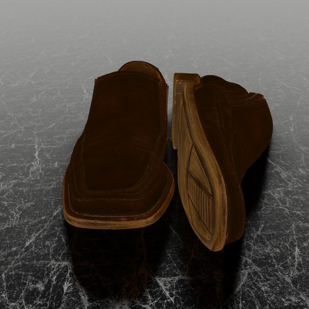 CLASSIC OXFORD 3D SHOES Low-poly 3D model_6