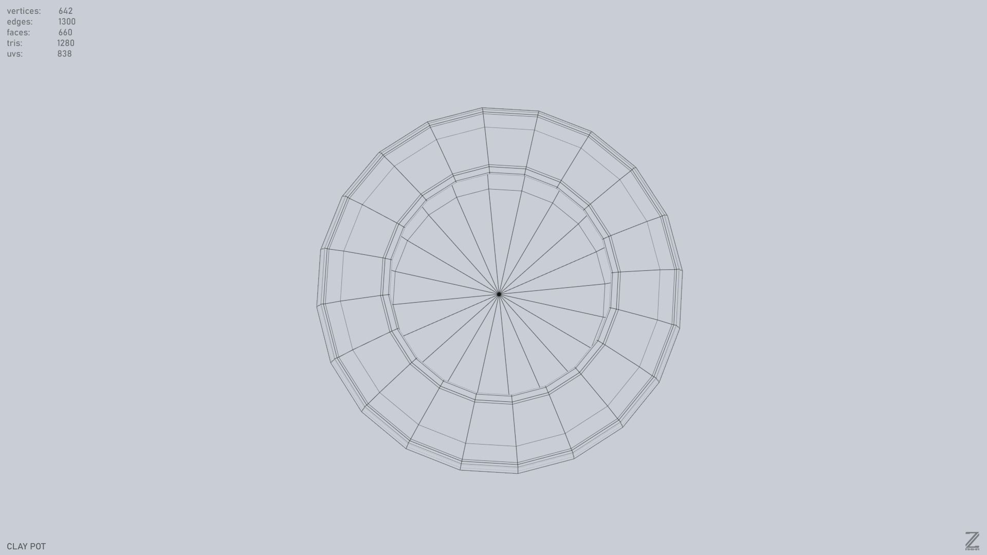 Clay pot Low-poly 3D model_14