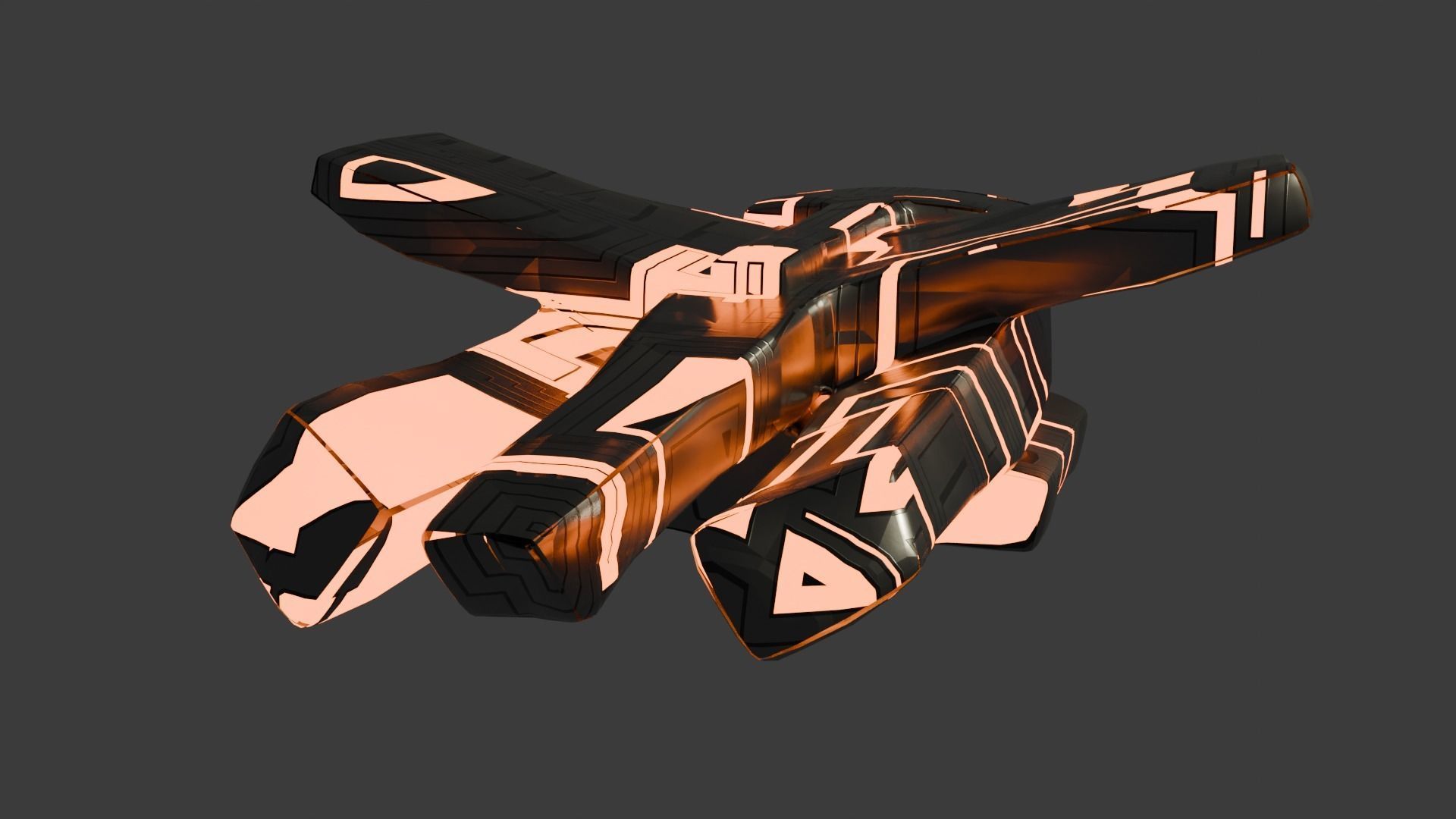Futuristic Sci-Fi Spaceship 2 3D model_4