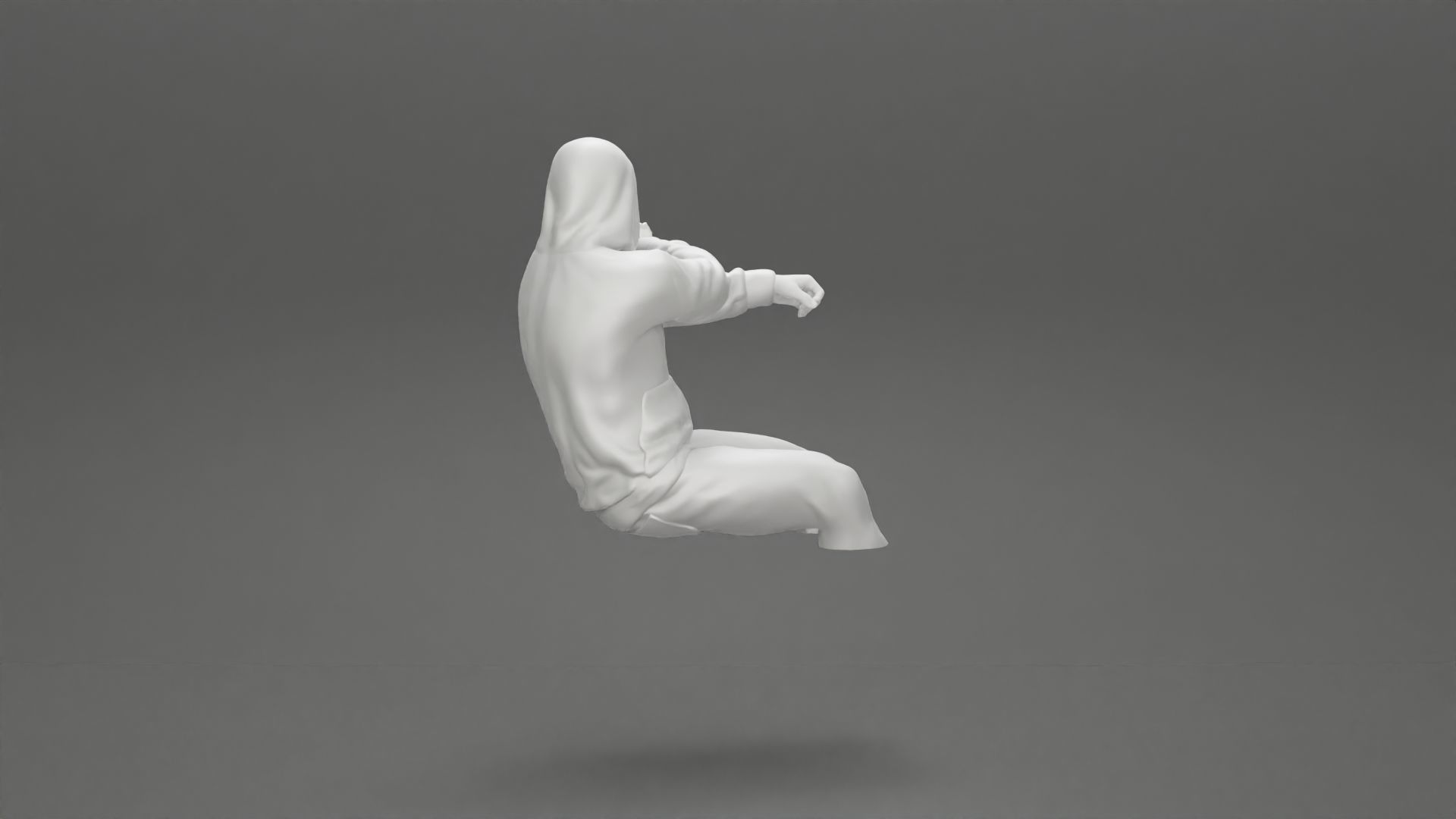 gangster in hoodie driving a car and holding gun 3D print model_33