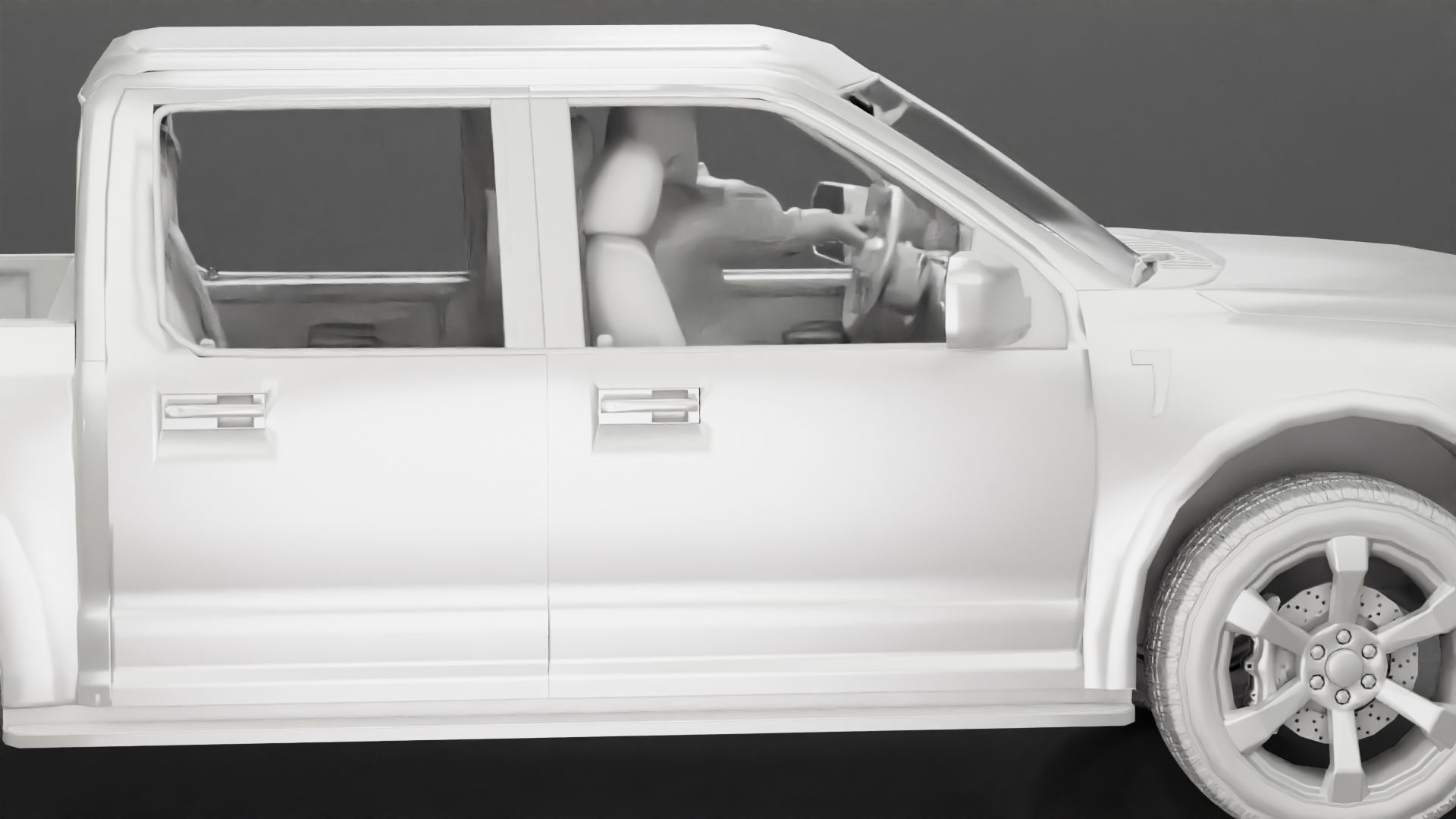 gangster in hoodie driving a car and holding gun 3D print model_21