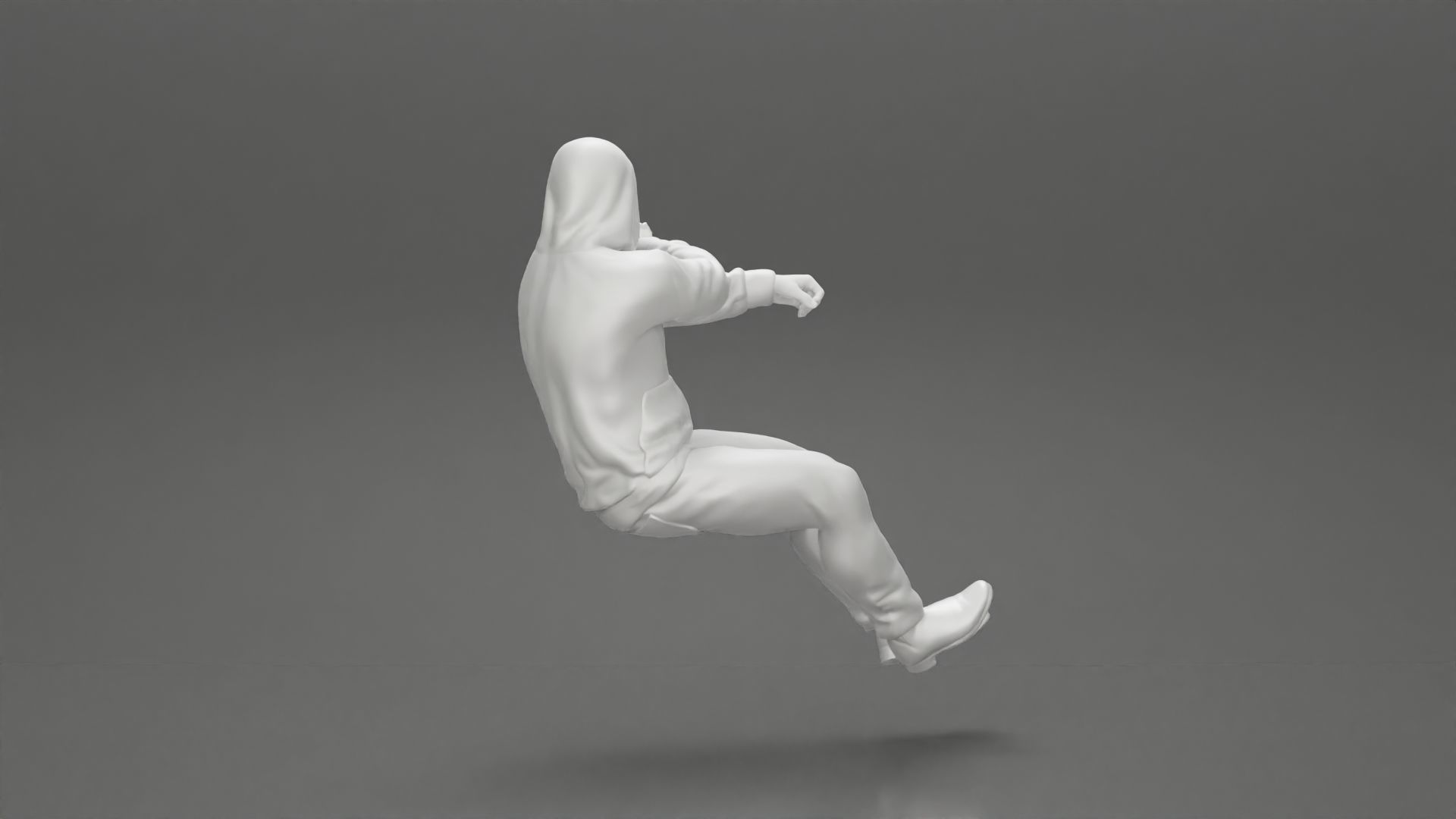 gangster in hoodie driving a car and holding gun 3D print model_27