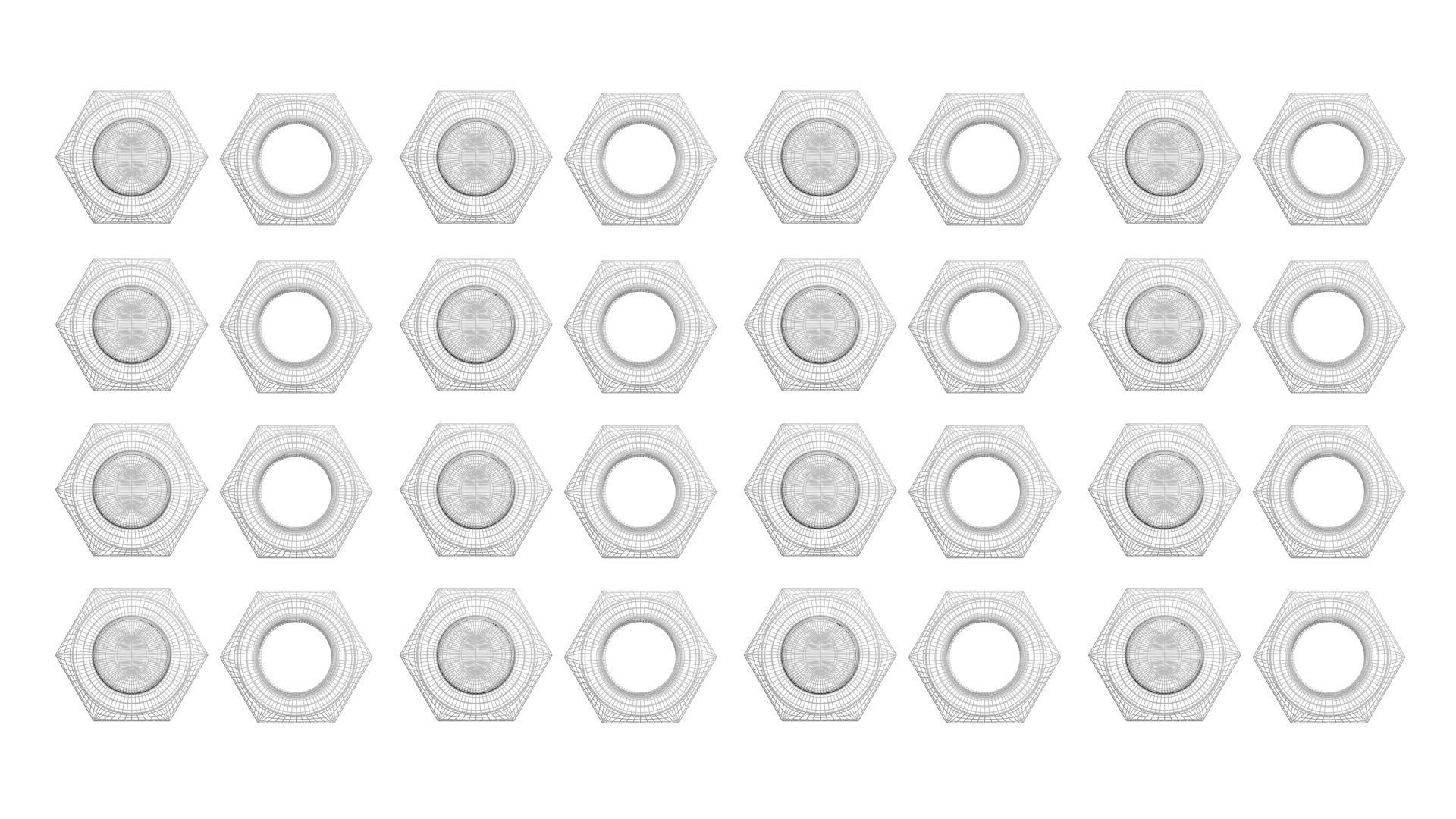 Colored Bolts and Nuts Set 3D model_27