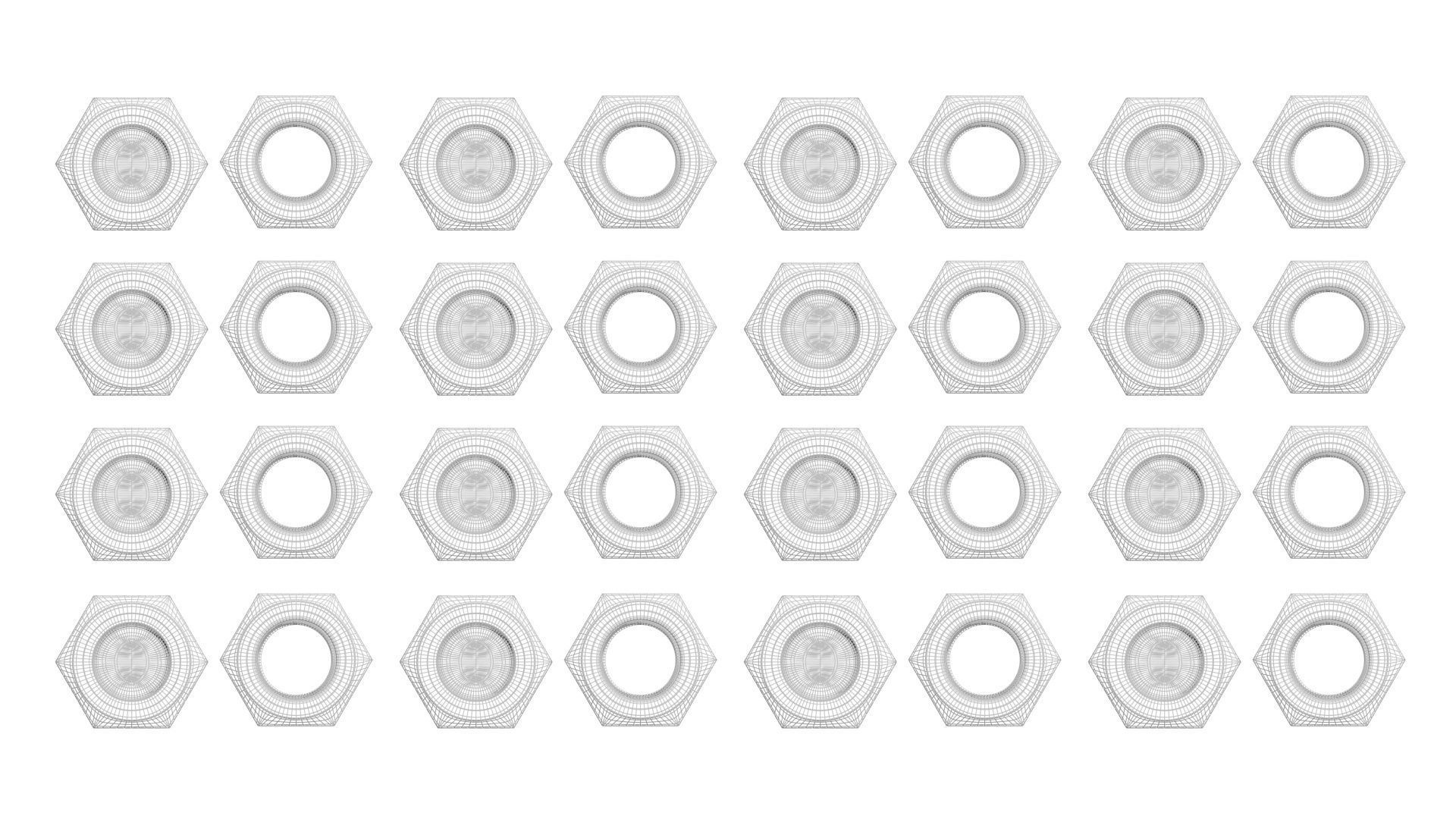 Colored Bolts and Nuts Set 3D model_24