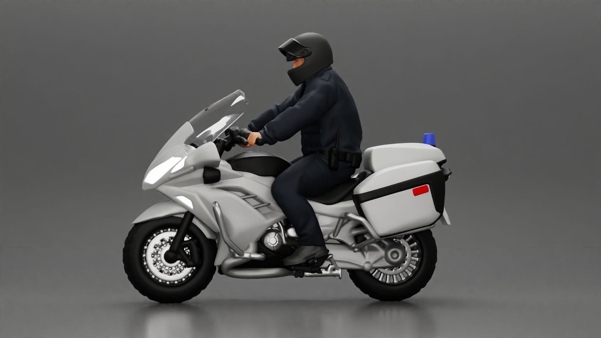 Police Officer riding Police motorbike 3D model 3D printable | CGTrader