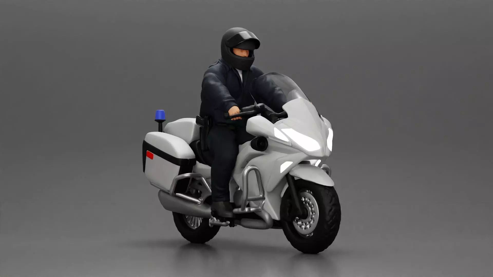 Police Officer riding Police motorbike 3D print model