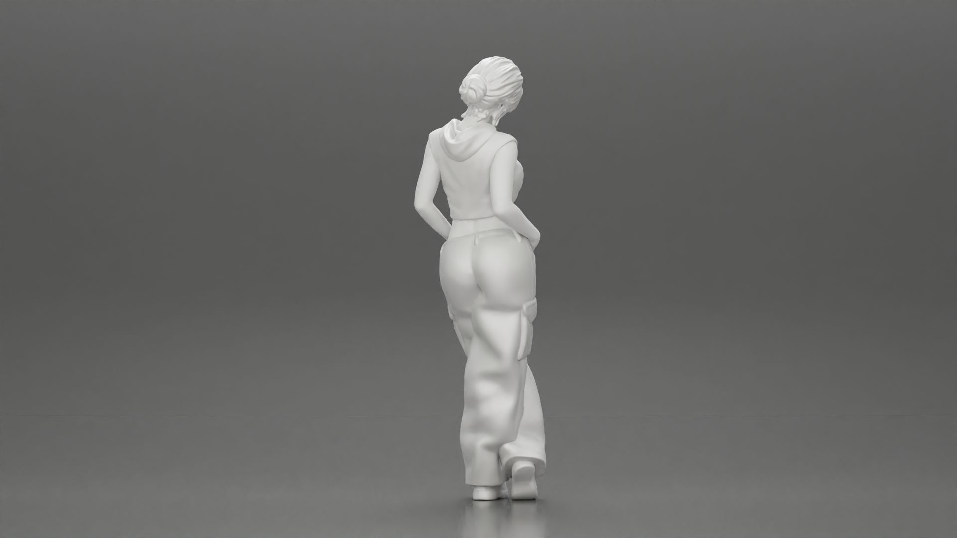 Chola girl Leaning On A Wall While Holding Her Legs Crossed 3D print model_8