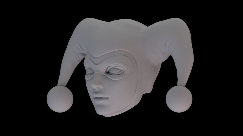 HARLEY QUINN HEAD SCULPT 3D print model_8
