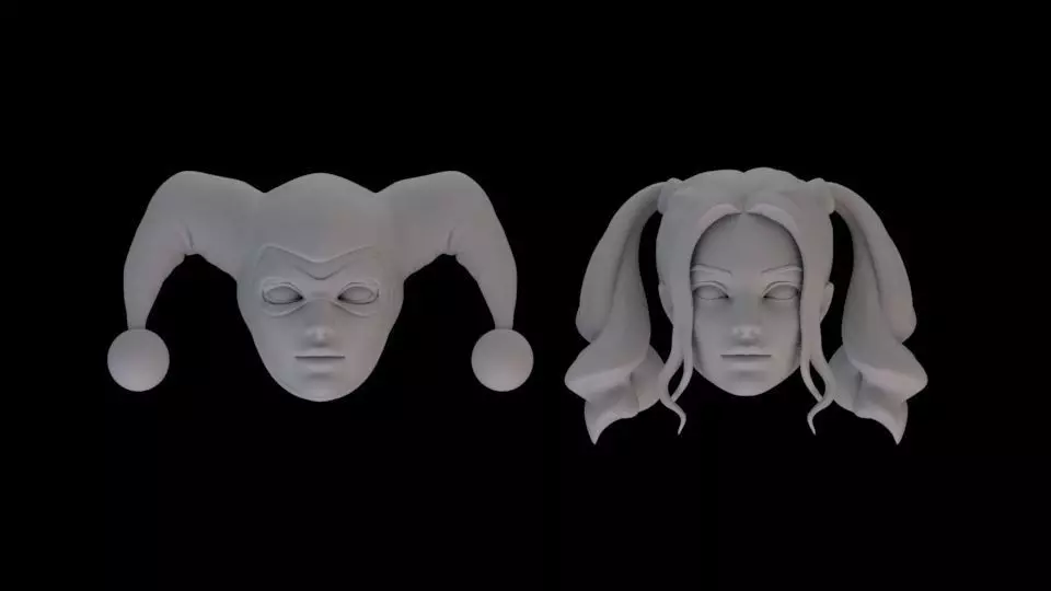 HARLEY QUINN HEAD SCULPT 3D print model_0