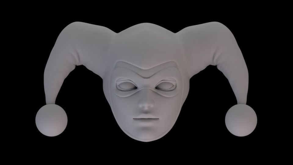 HARLEY QUINN HEAD SCULPT 3D print model_7