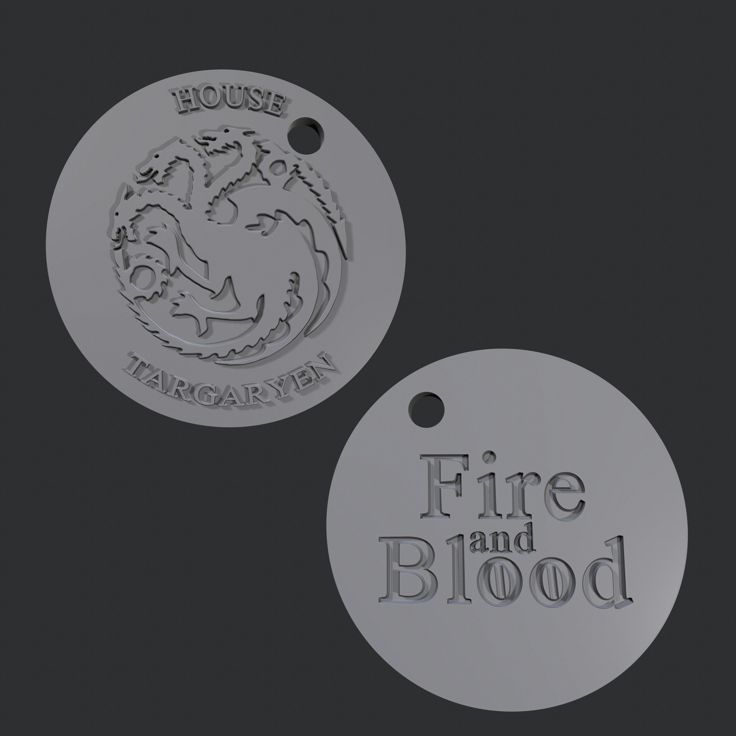 Keychains fanart Game of Thrones 3D print model_1