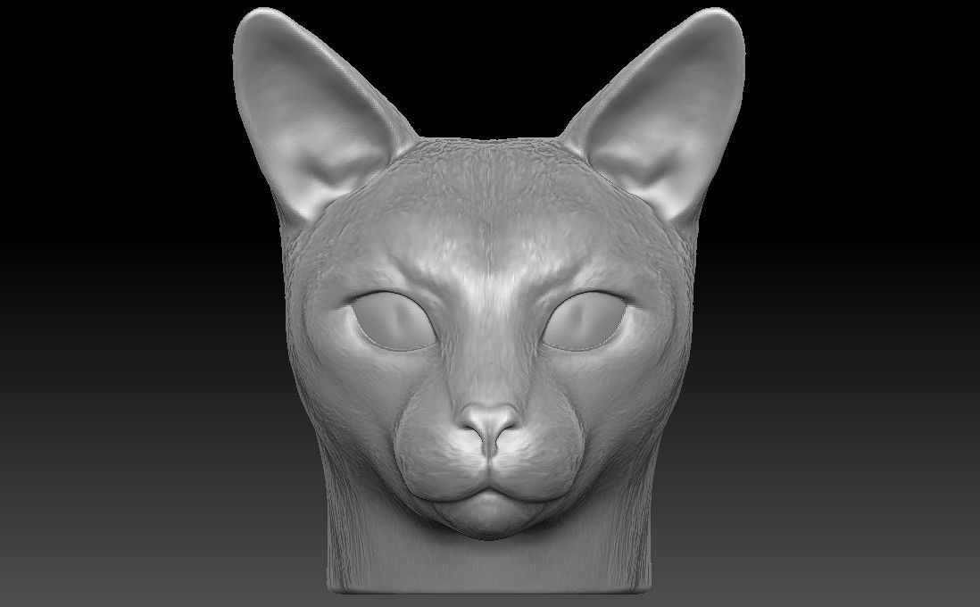 Siamese Cat head for 3D printing 3D print model_15