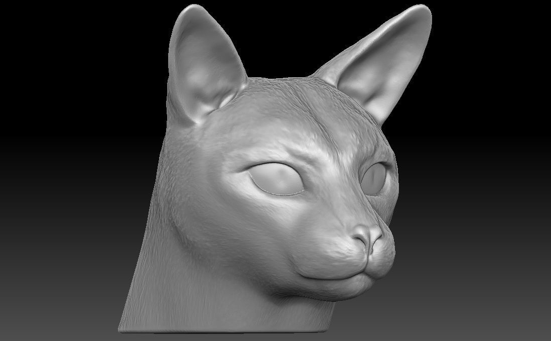 Siamese Cat head for 3D printing 3D print model_5