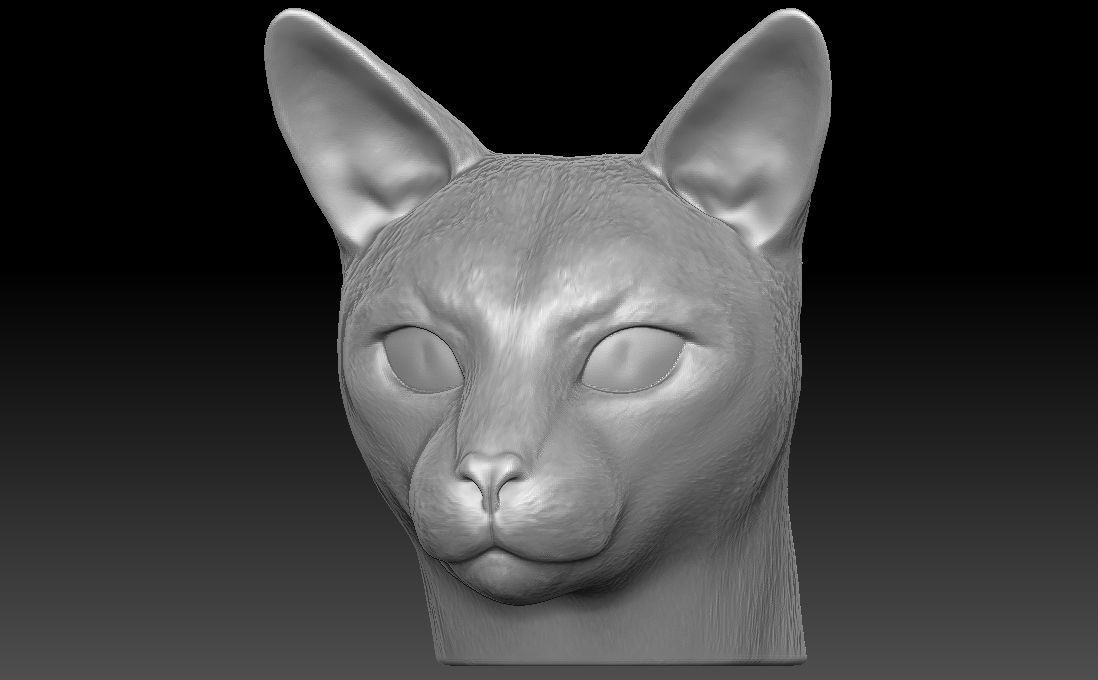Siamese Cat head for 3D printing 3D print model_3