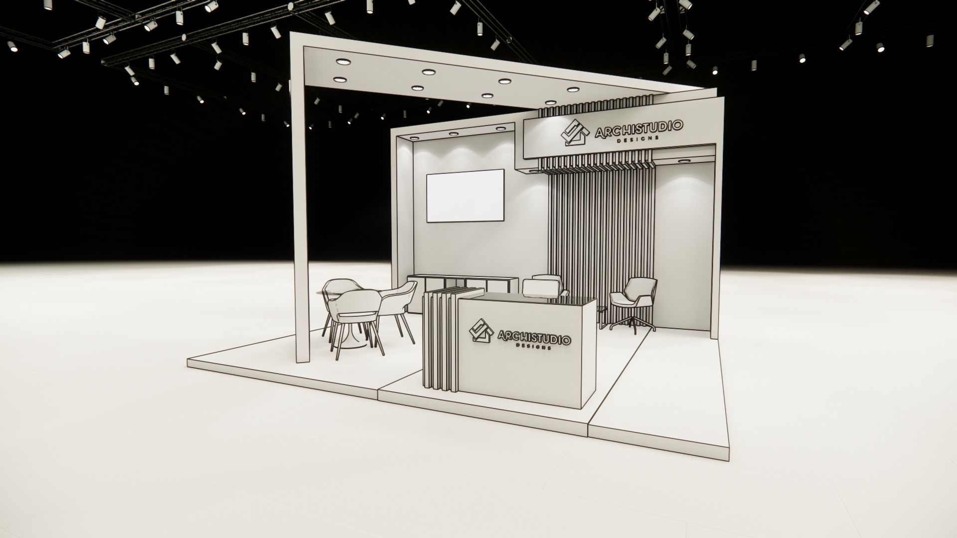 Exhibition booth design 3D model 6m x 5m 3D model_7