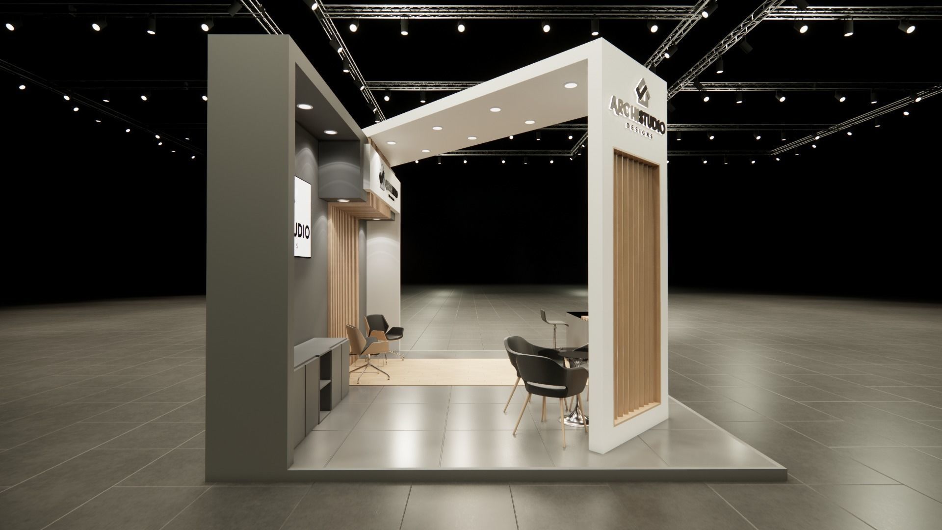 Exhibition booth design 3D model 6m x 5m 3D model_3
