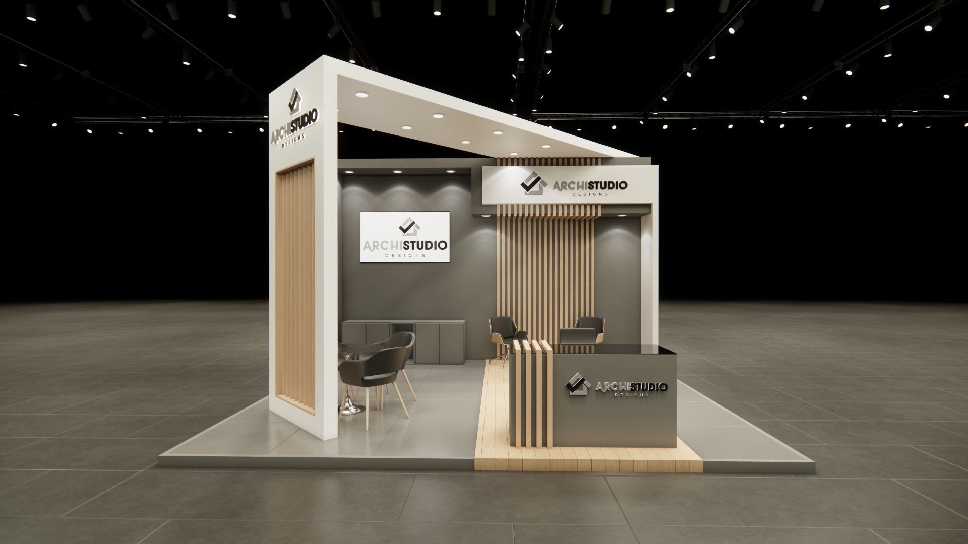 Exhibition booth design 3D model 6m x 5m 3D model_1