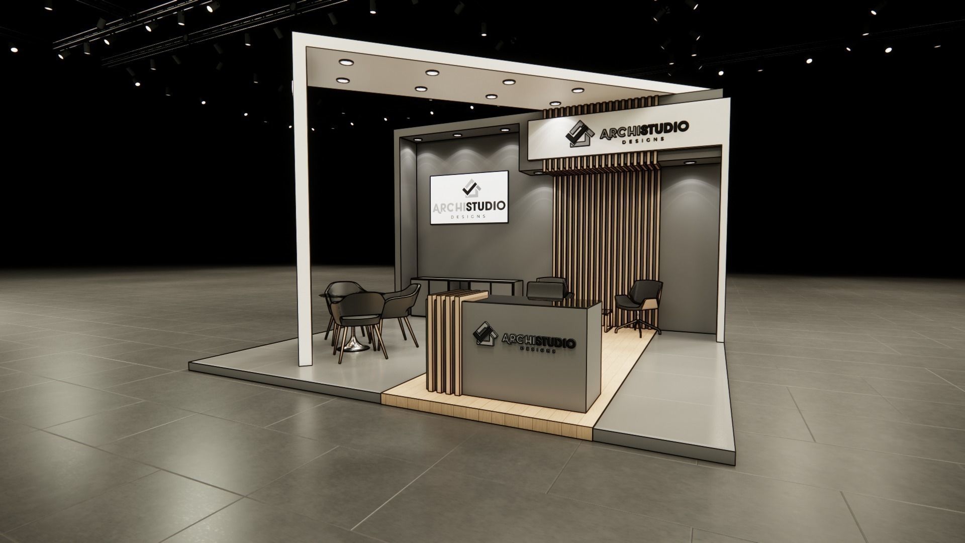 Exhibition booth design 3D model 6m x 5m 3D model_8
