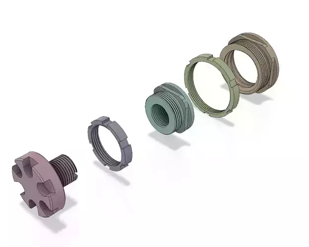 BORO CONNECTOR with Thread by PRC PROTOCOL step file 3D print model