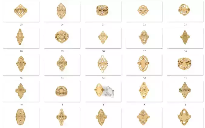 25 Plain Gold Ring stl Models Pack