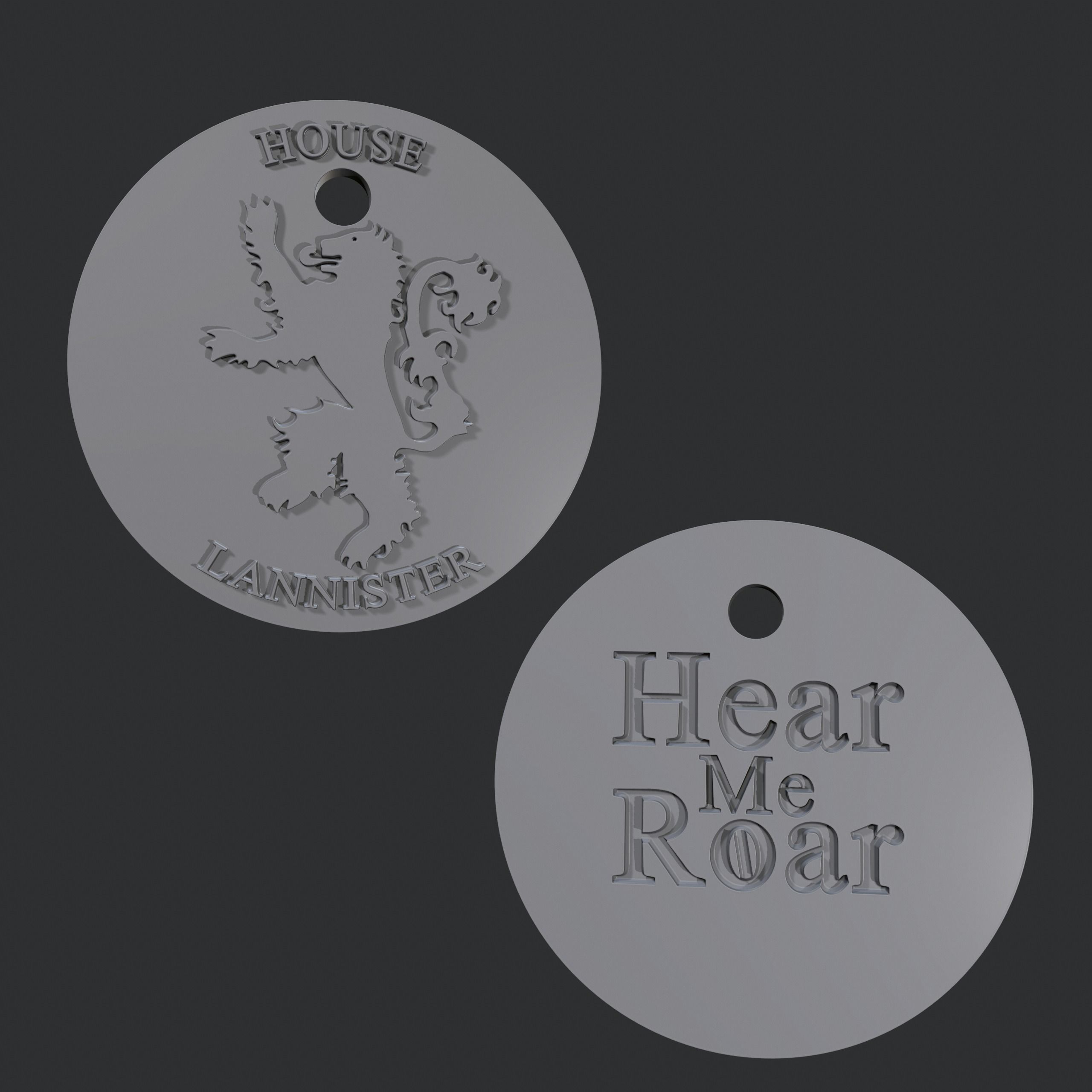 Keychains fanart Game of Thrones 3D print model_2