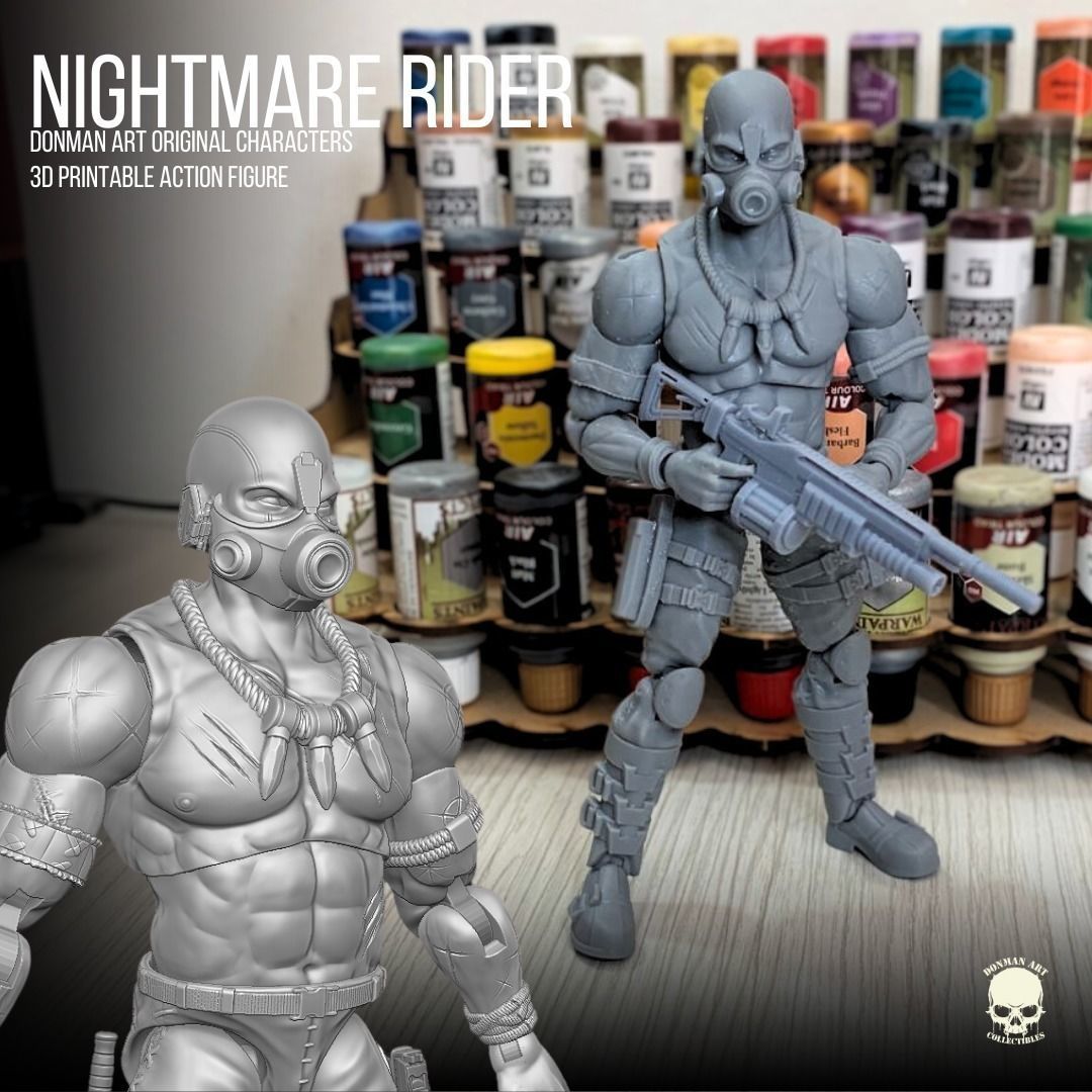 Nightmare Rider Donman art 3D printable full action figure 3D print model_13