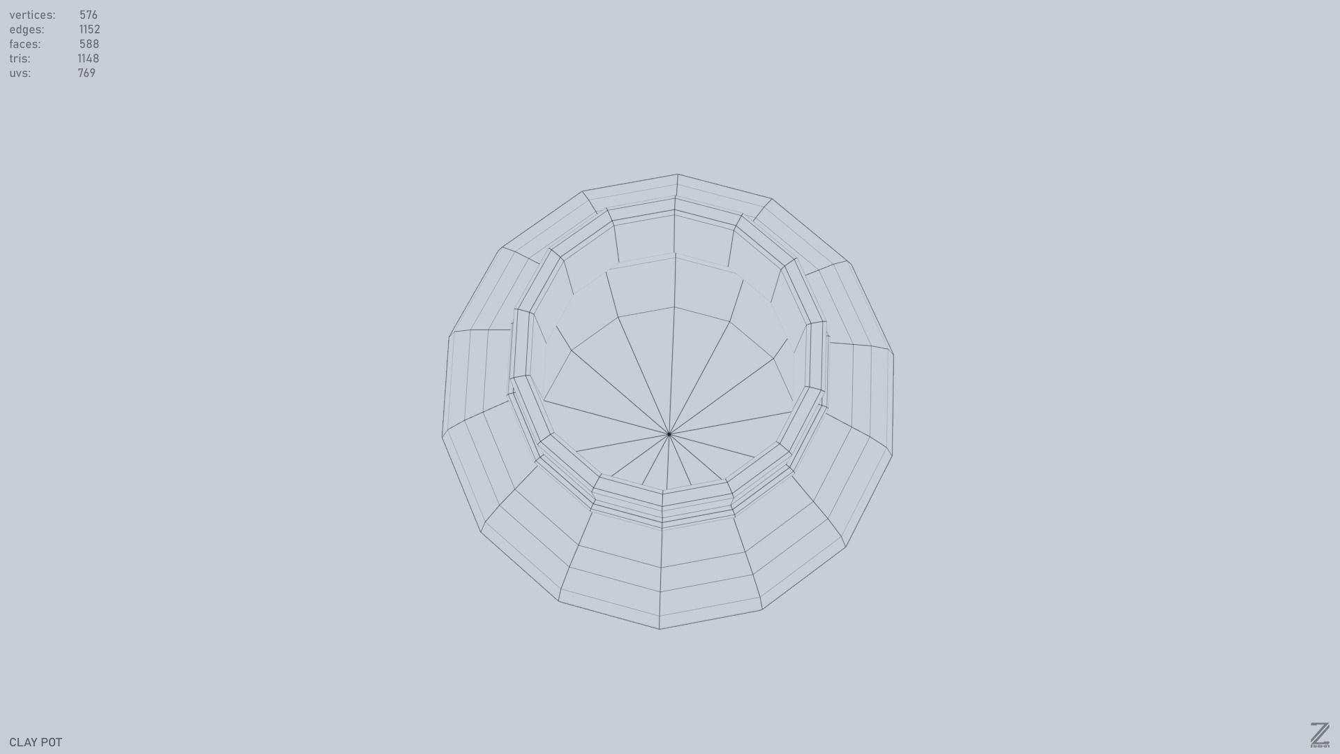 Clay pot Low-poly 3D model_12