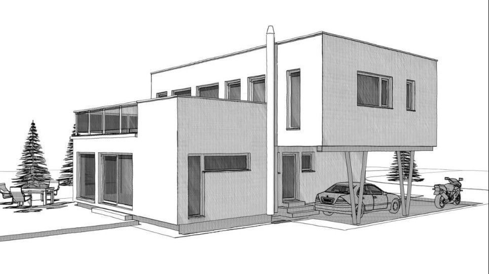 Explore Our Low Poly 3D Model Stylish Double Story Home  Low-poly 3D model_2