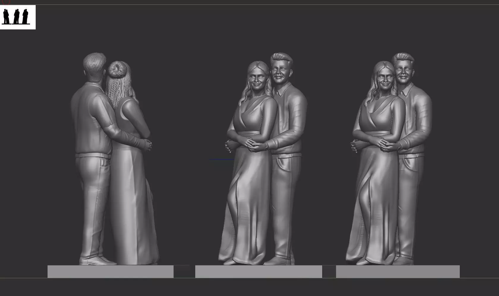 couple miniature 3D print model