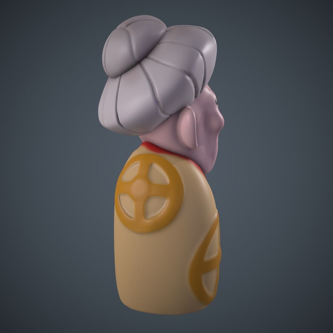 Grandmother  the boy and the heron 3D print model_1