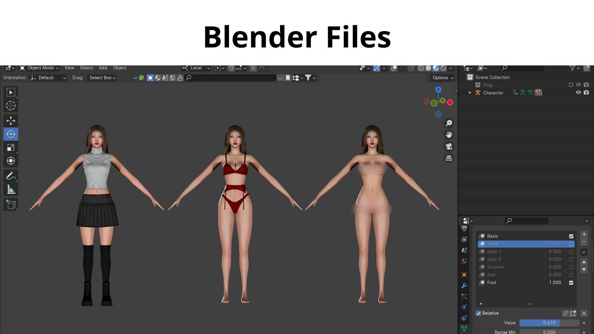 Realistic Girl V5 - GameReady Low-poly 3D model_9