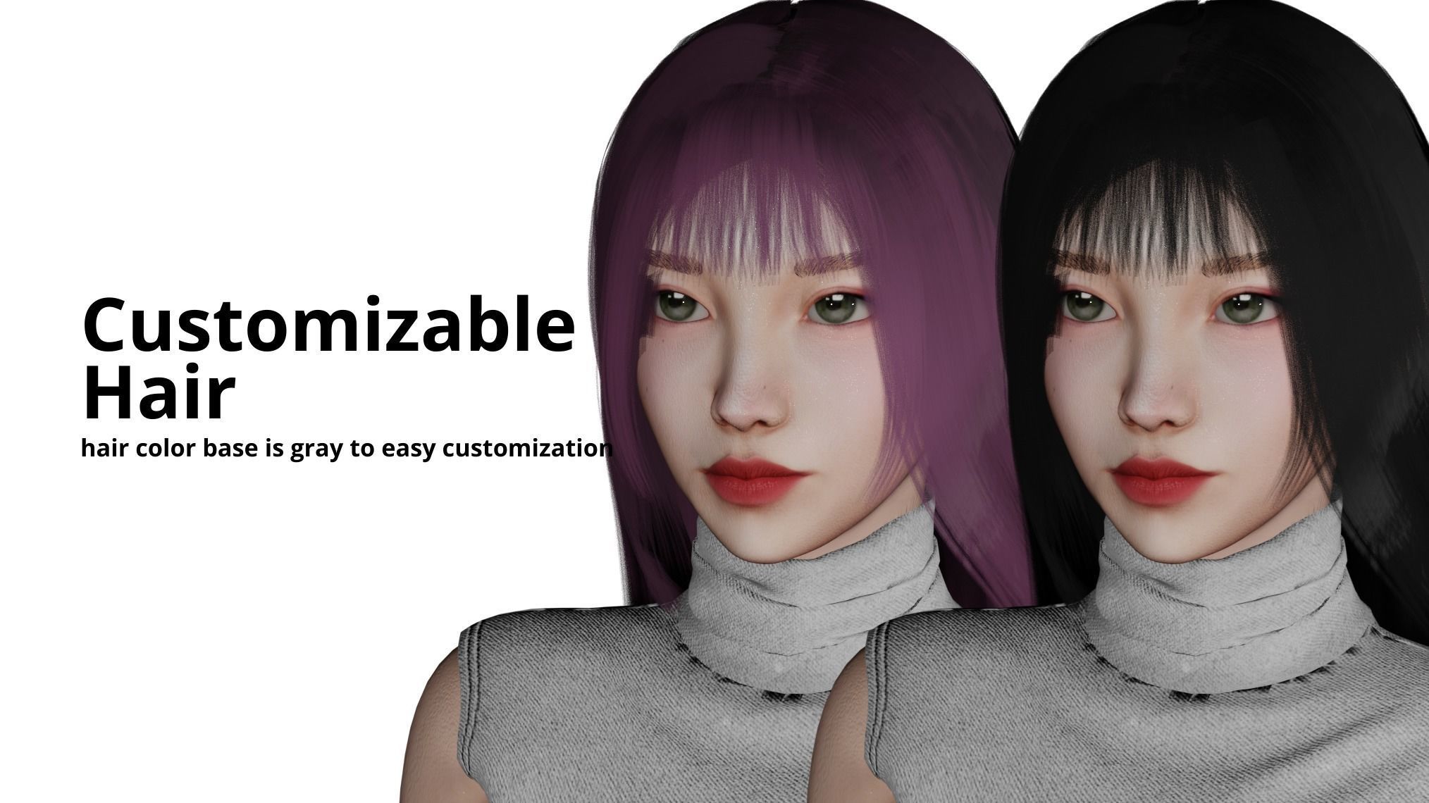 Realistic Girl V5 - GameReady Low-poly 3D model_8