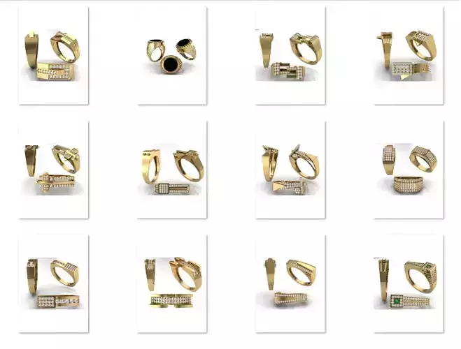 90 Mens Ring Stl Models Pack 3D print model