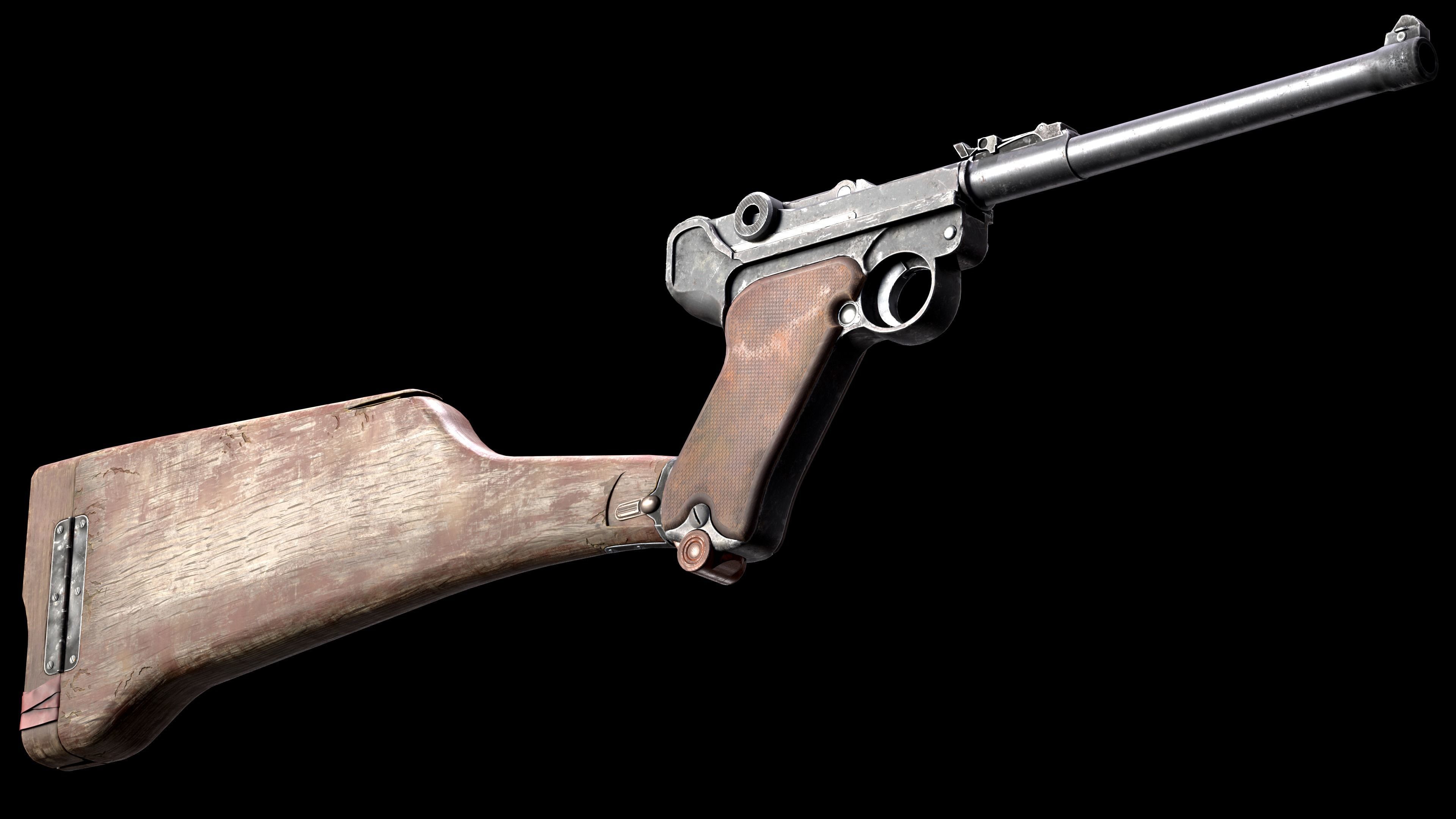 Luger P08 Low-poly 3D model_7