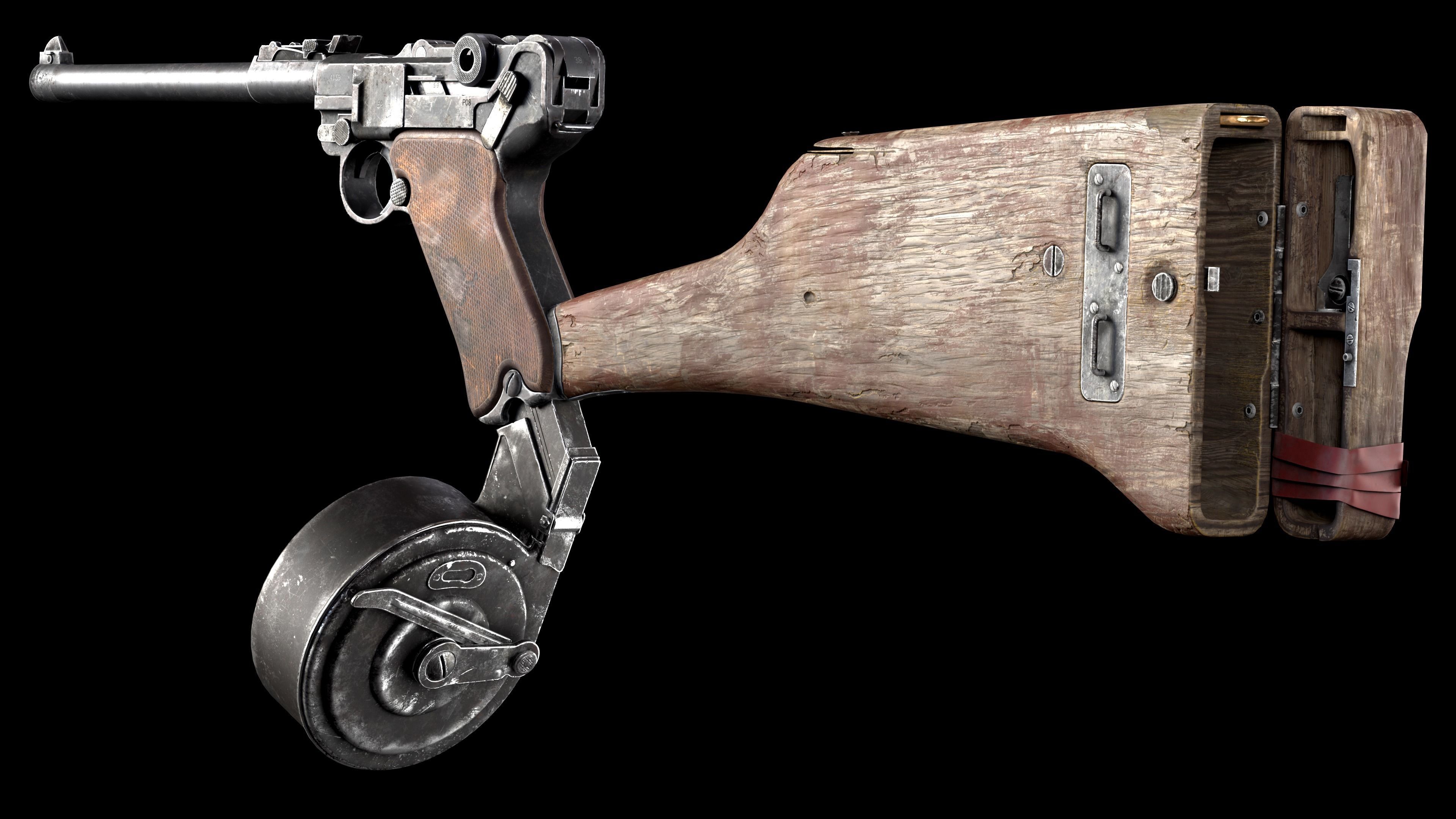 Luger P08 Low-poly 3D model_6