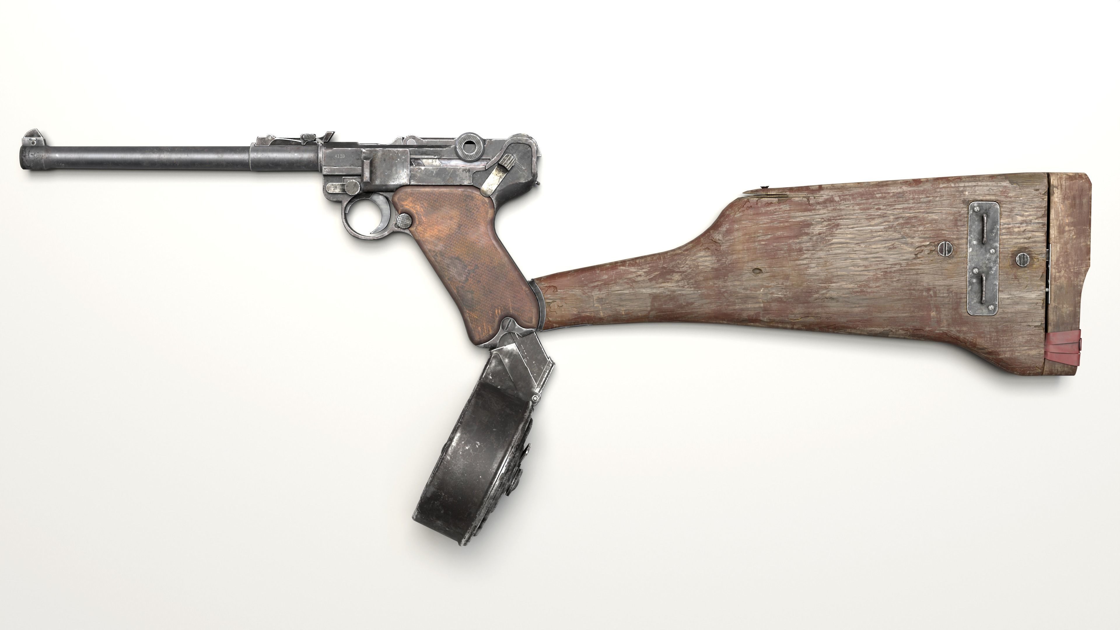 Luger P08 Low-poly 3D model_5