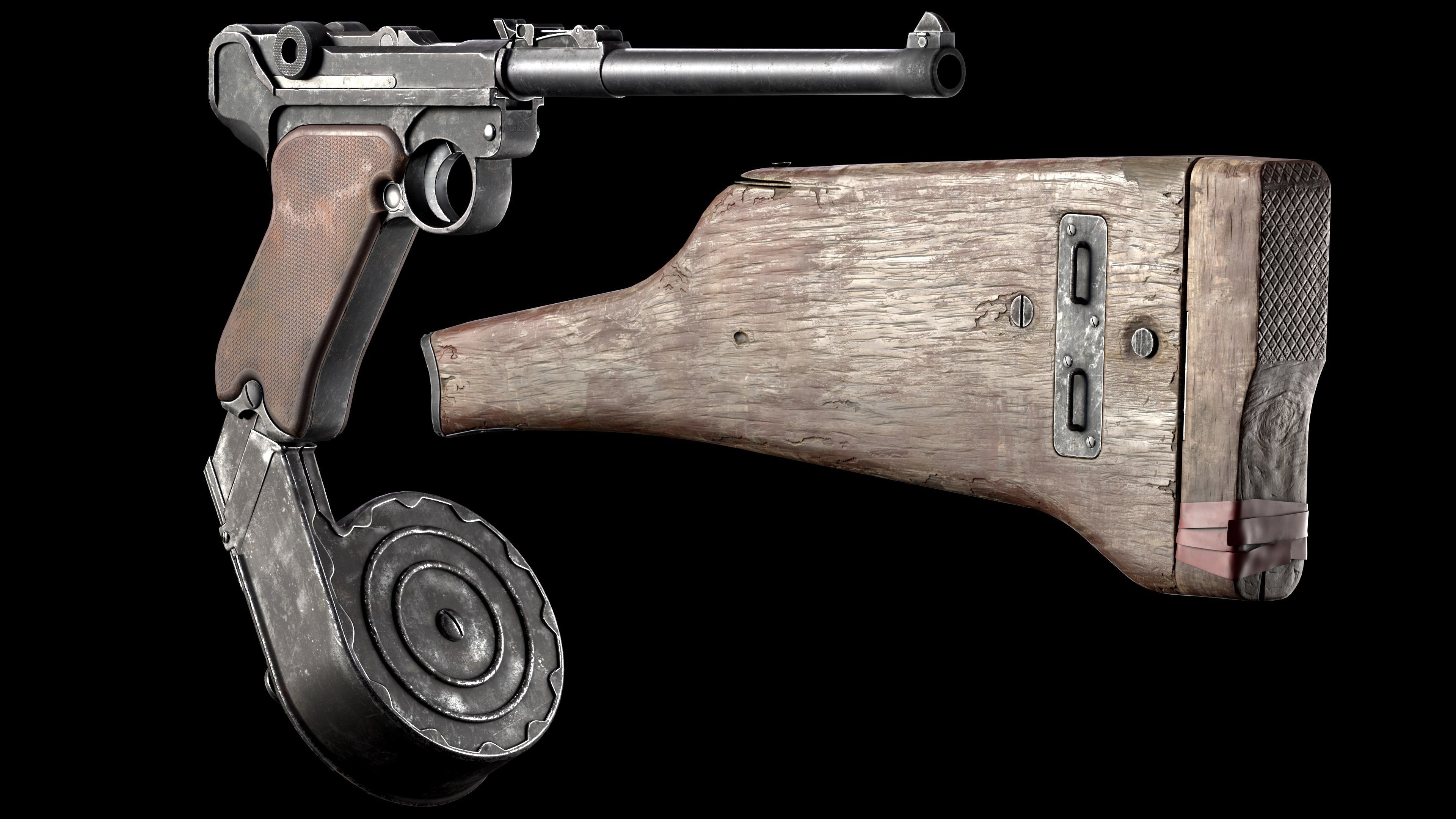 Luger P08 Low-poly 3D model_9