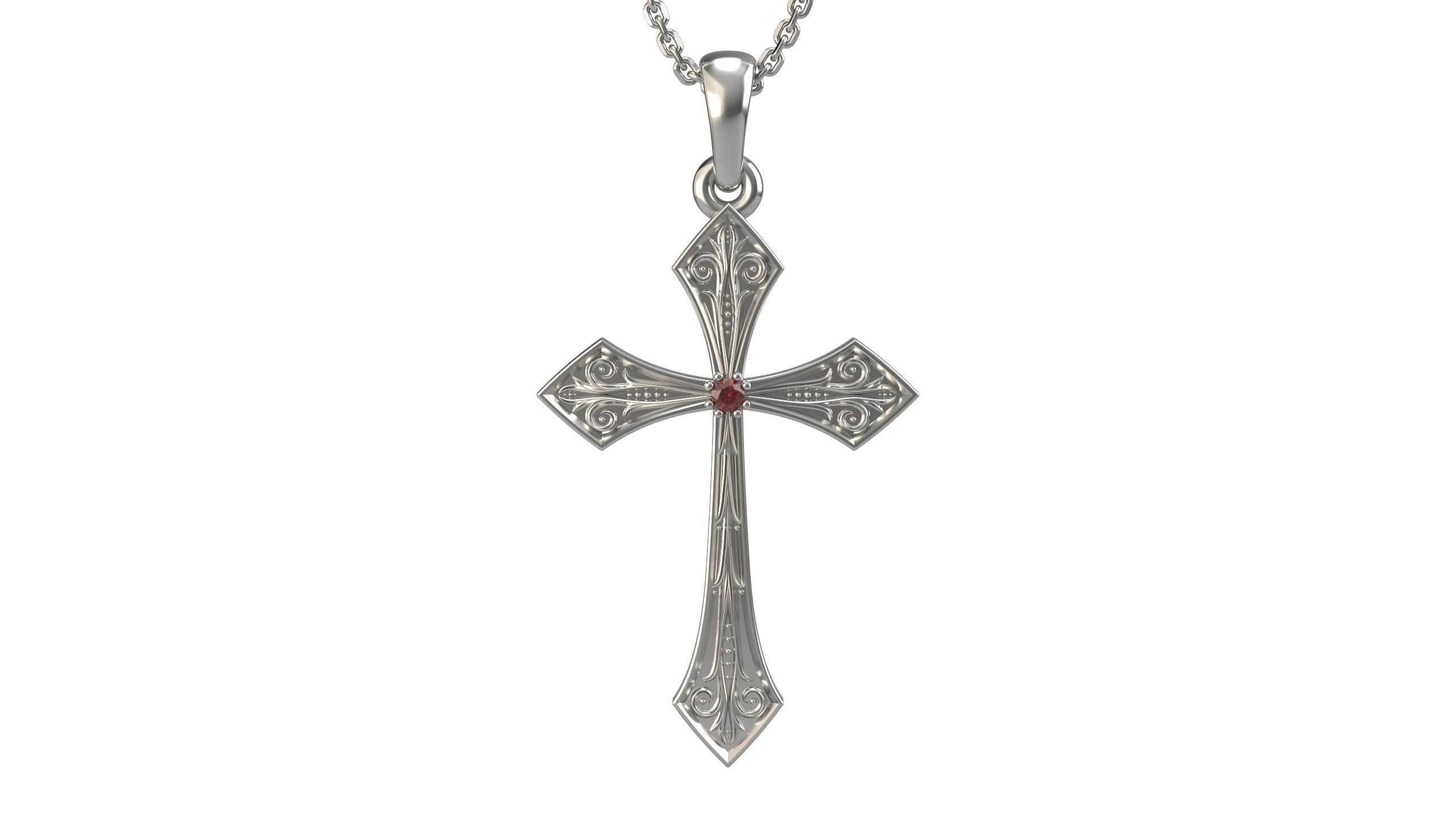 Cross pendant 16 3D print model_2