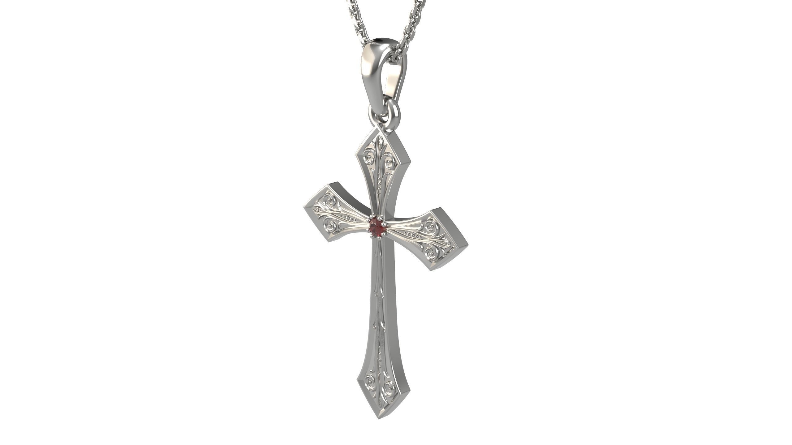 Cross pendant 16 3D print model_3